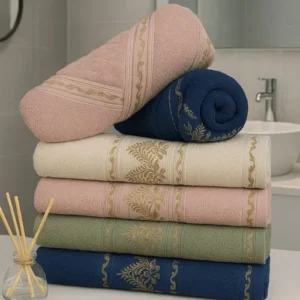 Kit 2 Toalhas Banho Jacquard Gigantes 100% Algodão 70x150cm - Imagem 4