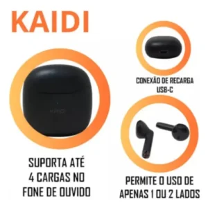 Fone De Ouvido Bluetooth Kd771 Kaidi Tws 5.1 Esporte Celular - Imagem 7
