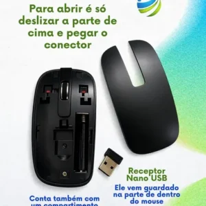 Kit Teclado E Mouse Wireless Sem Fio Preto 2.4GHz Slim Com Membrana De Silicone Silenciosa para Trabalho Estudos Home Office e Jogos - Imagem 9