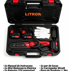 Mini Motosserra Elétrica Portátil 6 Polegadas 21v Duas Baterias Recarregável Serra De Poda Para Jardim E Árvores - Imagem 11