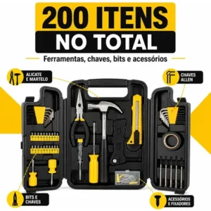 Jogo de Ferramentas 200 Peças com Chaves de Precisão e Allen Kit com Maleta Resistente - Titanium Platina - Imagem 4