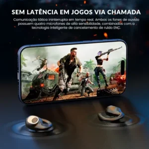 FORESTORY Fone de Ouvido Bluetooth 5.4 OWS TWS Sem Fio X5 Open Ear Esportivo com Gancho Display LED HD Microfone Grave Potente para Academia Corrida Compatível iPhone Samsung Xiaomi Motorola Android - Imagem 7