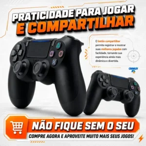 Controle Para Ps4 Sem Fio Bluetooth Videogame Tv Smart Pc Gamer Celular Dual Shock Joystick Manete - Crowley - Imagem 5