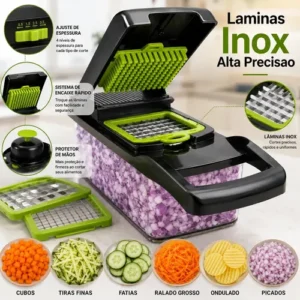 Cortador e Fatiador Mandoline SHOKKI Para Legumes e Frutas de 12 Peças - Imagem 4