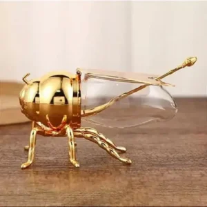 Meleira Abelha De Acrílico Dourada Com Colher - Vencedor - Imagem 9