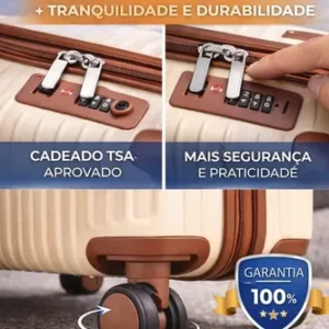 Mala De Viagem 10kg Promoção Rodas 360° Miami Com Frasqueira - Imagem 10