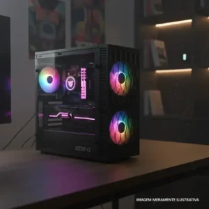 Gabinete Gamer TGT Jester V2 Preto Mini-Tower com Acrílico e 2 Fans Rainbow - Imagem 3