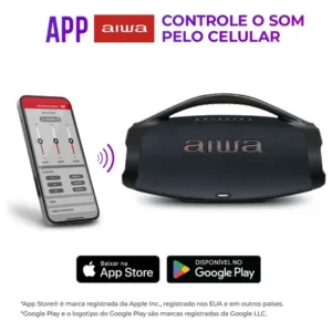 Caixa de Som Boombox Plus AIWA BBS-01-LBL 200W Bluetooth 30H IP66 USB RGB - Imagem 12