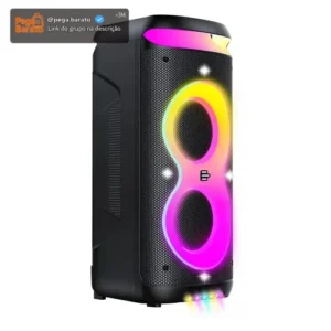 Caixa de Som Bluetooth PulseBox 3 1400W TWS Karaoke LED Preto - SP511 - Imagem 1