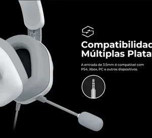Fone de Ouvido Gamer Havit H2230D 7.1 P3 50mm para PC e Consoles Cor Branco - Imagem 7