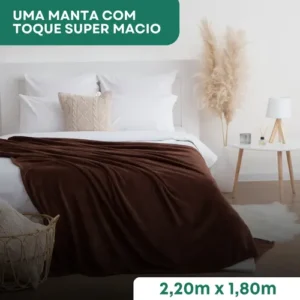 Cobertor Manta Microfibra Casal 2,20 X 1,80 Quentinha Toque Aveludado Confortável Luxo Cor Marrom - Imagem 6