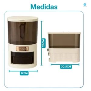 Dispenser De Alimentos 5kg Organizador De Grãos Arroz Cereais Temperos Porta Cereal De Cozinha Com Copo Medidor Pote Plastico Grande Para Armazenamento De Alimentos Pote Organizador Cozinha - Imagem 4