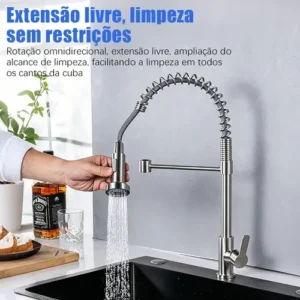 Torneira Cozinha Gourmet Bancada Flexível Monocomando Pia - Imagem 7