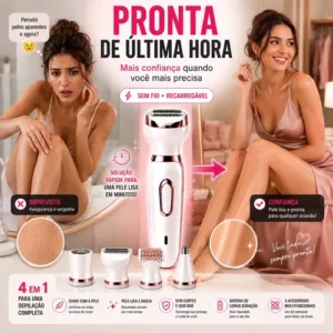 Depilador Elétrico Feminino 4 Em 1 Pelos Íntimos Axila Nariz - Imagem 5