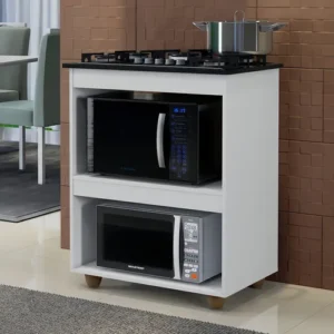 Balcão para Cooktop 5 Bocas Turim de MDP Branco Kaiki Móveis - Imagem 10