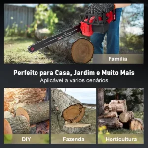 Motosserra Elétrica Brushless 16 Polegadas 2 Bateria 1600w - Imagem 11