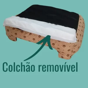 Caminha Para cachorro Pequeno e gato cama tamanho P 50x50 super macia e confortavel lavavel com ziper resistente Cor Azul Coroa - Imagem 5