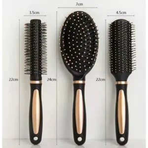 Kit 3 Escova De Cabelo Modeladora Acolchoada E Reta Atacado - Imagem 3
