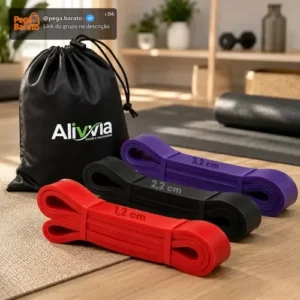 Kit Super Band 3 Intensidades Piva Store - Elástico Extensores Borracha Leve, Média E Extra Forte P/ Crossfit Pilates Faixa Fisioterapia Academia - Imagem 1