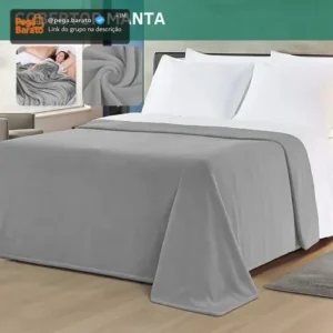 Cobertor Manta Microfibra Casal Super Macio Quentinho Toque Aveludado Hotel Luxo Confortável Premium Cor Cinza - Imagem 1