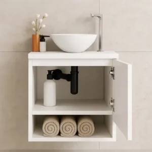 Gabinete Para Banheiro 40cm Com Cuba E Espelho Armário Suspenso Lavabo Completo - Imagem 3