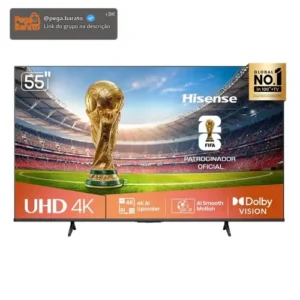 Hisense Smart TV 4K 55 Polegadas 55A6NV com Dolby Vision, HDR10, HLG, Dolby Gaming, Film Maker, DTS Virtual X, Compatibilidade Alexa e Google Home - Imagem 1