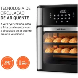 Fritadeira Air Fryer Forno Oven 12L, Mondial, 2200W - AFON-12L-BI - Imagem 5