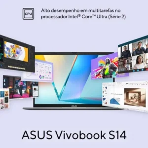 Notebook ASUS Vivobook IA PC S14 S3407CA Intel Core Ultra 5 225H 16GB Ram 1TB SSD Windows 11 Tela 14" LED FHD Gray - LY114W - Imagem 4