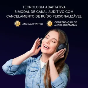 Headset Qcy H3 Anc Adaptativo Bluetooth 5.3 Multiponto 60h Cor Azul - Imagem 5