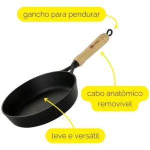 Jogo De Panelas Caçarolas De Ferro 16 18 22 E Frigideira 22 - Imagem 4