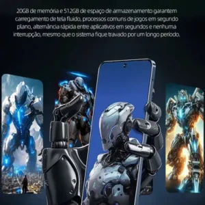 Smartphone Gamer Gt 20 Pro 5g, Dimensity 8300, 512 Gb Rom+20 Gb Ram, Dual Chip, Bateria Gigante De 6000mah, Gps, Android 15, Câmera 28 Mp + 64 Mp , Tela 6.78 - Imagem 5