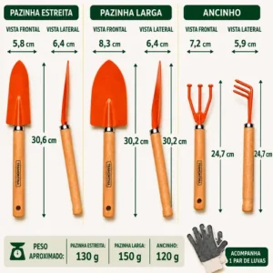 Conjunto Jardinagem 5 Peças Tramontina + Luva Jardim Brinde - Imagem 7