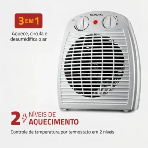 Aquecedor elétrico Mondial Caloventor A-08 branco - Imagem 3