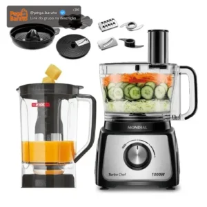 Multiprocessador Turbo Chef 9 em 1 Mondial 1000W MPN-01-BF - Imagem 1