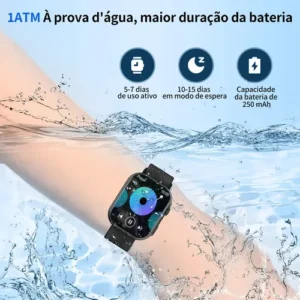 Smartwatch PEJE ZW03 Tela AMOLED 2.13" 2 Pulseiras À Prova d'Água Bluetooth Chamadas 120+ Modos Esportivos Masculino Feminino Android iOS - Imagem 3