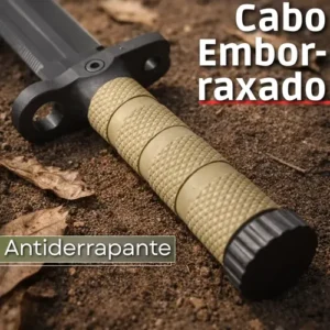 Faca Tática Sobrevivência Amolador Pederneira Apito Bainha Verde Militar Preto Outdoor Lâmina Serrilhada Trilha Pesca Caça Camping Aventura Corte Preciso Resistência Alta Durabilidade Uso Profissional - Imagem 4