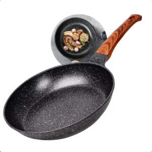 Frigideira Cerâmica Antiaderente Grande 24cm Para Fogão A Gás Indução Cooktop Panela Frita Sem Óleo Não Gruda Profissional Moderna Mix - Imagem 1