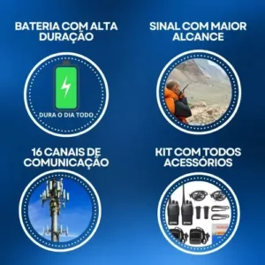 Kit Par 2 Radio Baofeng 777s Walk Talk Comunicador 16 Canais - Imagem 5