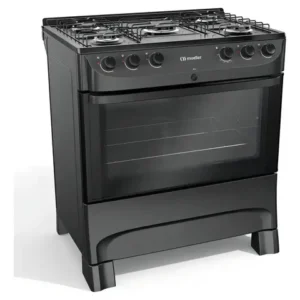 Fogão Mueller preto fosco 5 Bocas com mesa esmaltada e acendimento MFI5BC - Imagem 2
