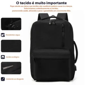 Mochila feminina, impermeável, reforçada, com capacidade expansível de 25 a 40 L, capaz de acomodar um laptop de 15,6 polegadas, com porta de carregamento SUB - Imagem 5
