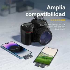 Microfone Lapela Hollyland Lark M2 Mini Combo Duplo USB-C, Lightning e Camera preto - Imagem 6