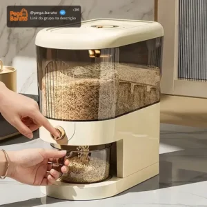 Pote Dispensador 5kg Arroz Feijão Grãos Com Medidor Vedação - Imagem 1