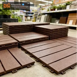 Kit 12 Deck Modular Plástico Encaixe Rápido 30x30 - Imagem 1