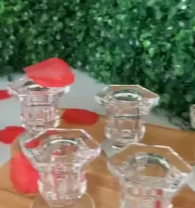 Kit 10 Castiçal Porta Vela De Vidro Decoração Alto Brilho Mesa Suporte Enfeite Marca Kururuá - Imagem 2
