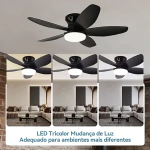 Ventilador De Teto 36 Controle Remoto Com Luz Led Silencioso - Imagem 4