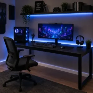 Mesa Para Pc Gamer Industrial 150cm Com Estrutura Em Aço - Imagem 1