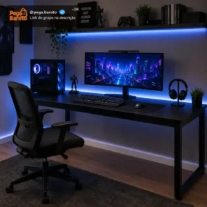 Mesa Para Pc Gamer Industrial 150cm Com Estrutura Em Aço - Imagem 1