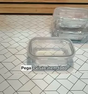 Pote Vidro Hermético Retangular Tampa 450ml Kit 5 Peças - Imagem 13