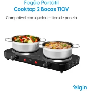 Fogão Cooktop Elétrico Elgin 2 Bocas Preto - Imagem 4