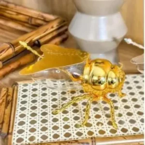 Meleira Abelha De Acrílico Dourada Com Colher - Vencedor - Imagem 11